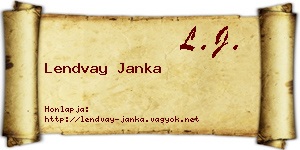 Lendvay Janka névjegykártya